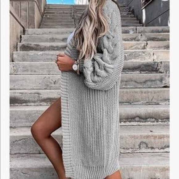 New Chunky Knit Sweater Cardigan - Picture 2 of 6